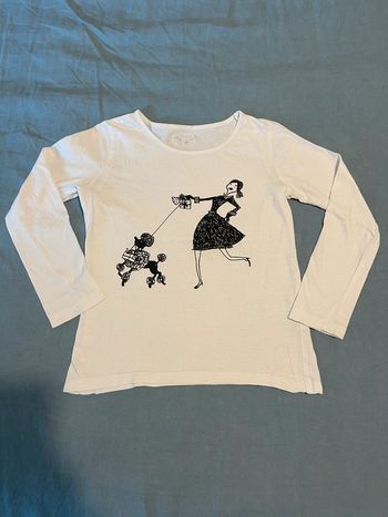 T-shirt manches longues blanc - C.F.K - 8 ans