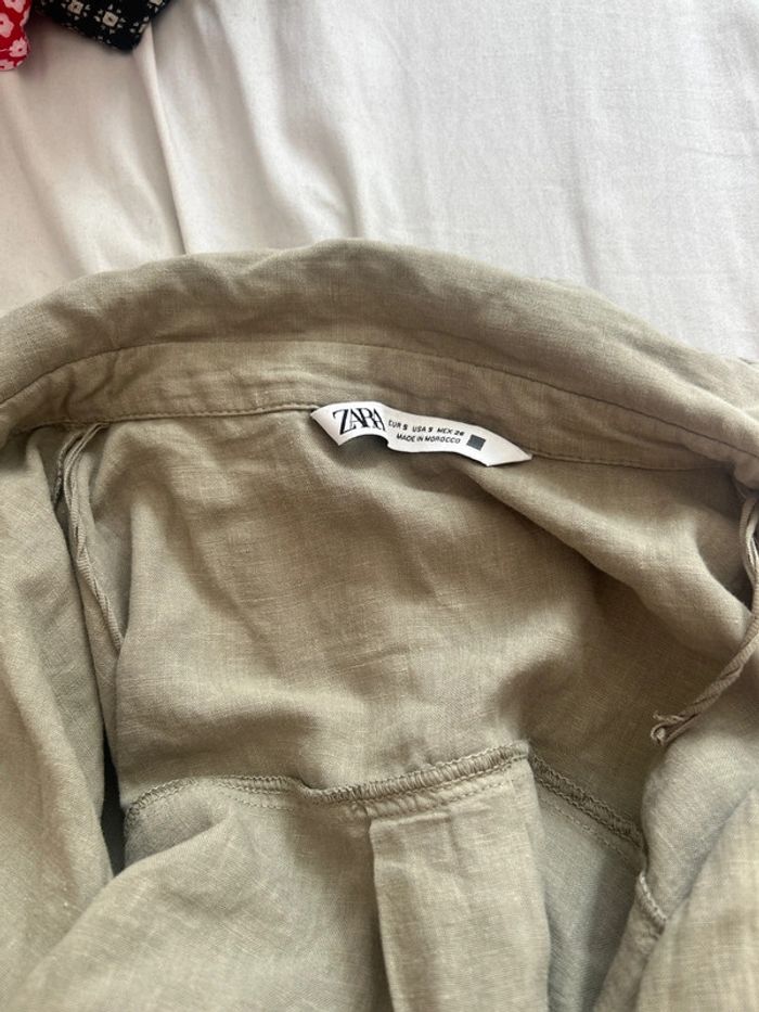 Chemise courte kaki clair – Zara – Taille S Légère | Stylée | Parfaite pour l’été - photo numéro 8