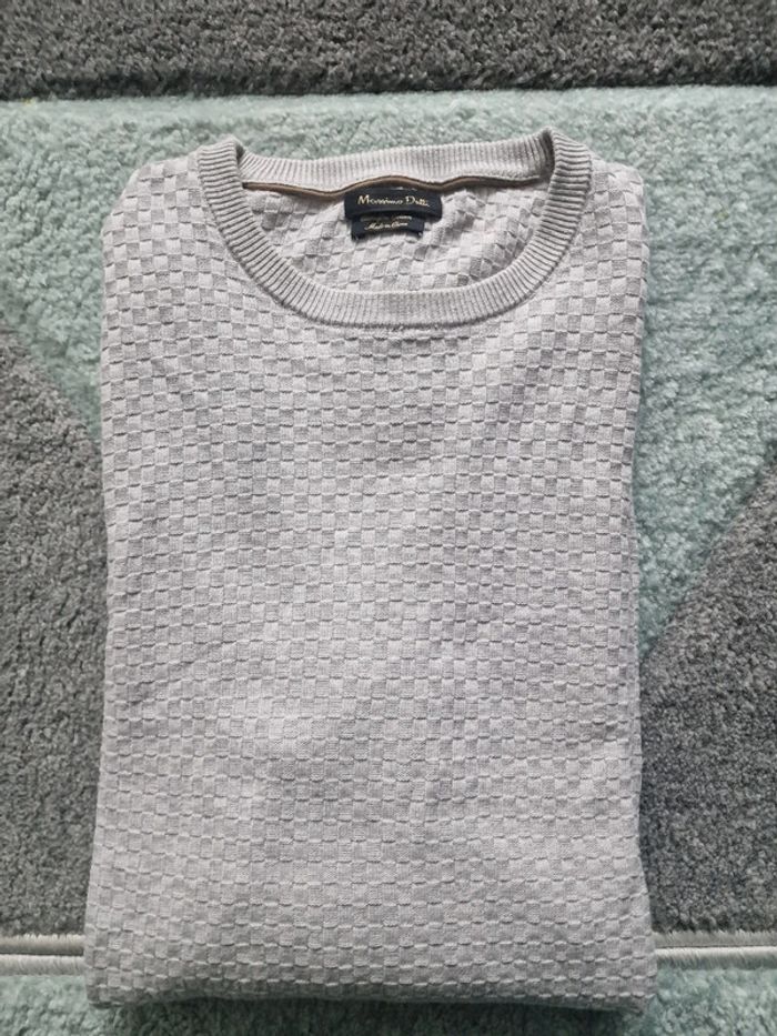 Pull Massimo Dutti motif tressée Gris