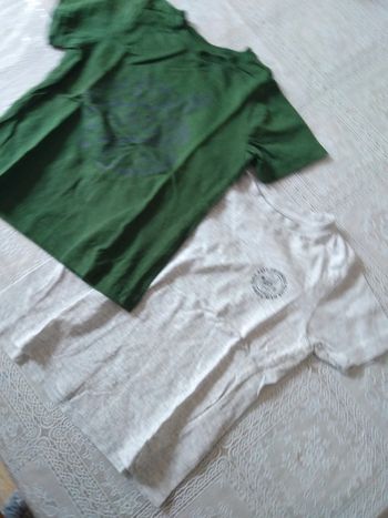 Lot 2 Tee-shirt gris et vert 4 ans