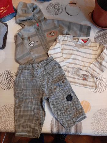 Ensemble 3 pièces pantalon+ gilet+ tee-shirt ml