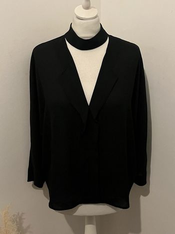 Blouse noire col en V mango L comme neuve