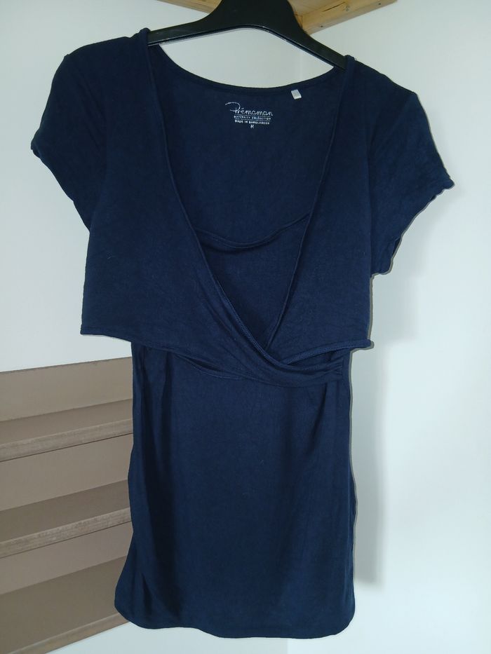 Tee-shirt d’allaitement bleu nuit