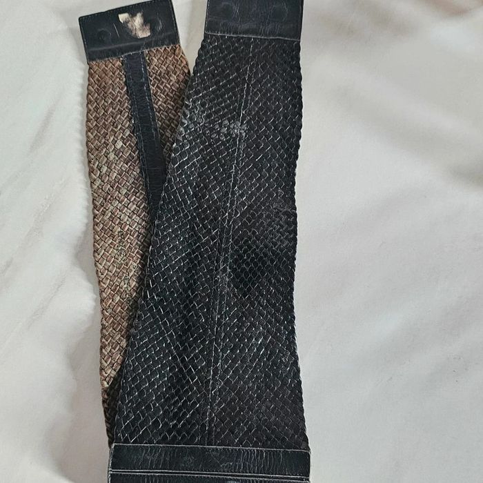 Ceinture corset vintage en cuir noir Stephane Kelian - photo numéro 2