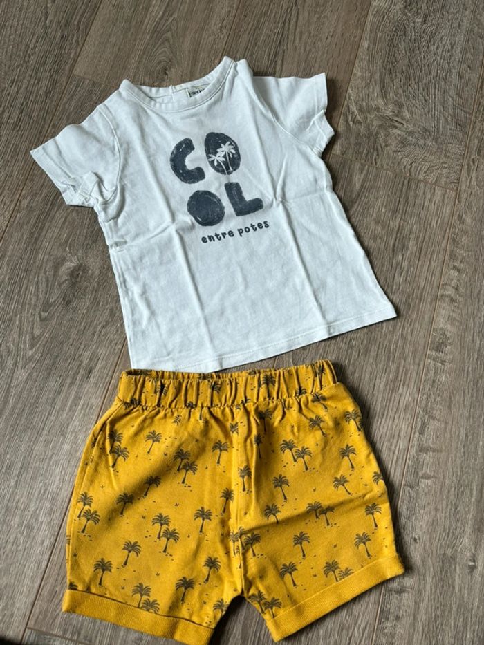 Lot tee shirt et short en 2 ans