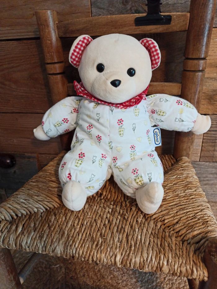 Peluche ours Ajena fleurs tbe - photo numéro 2