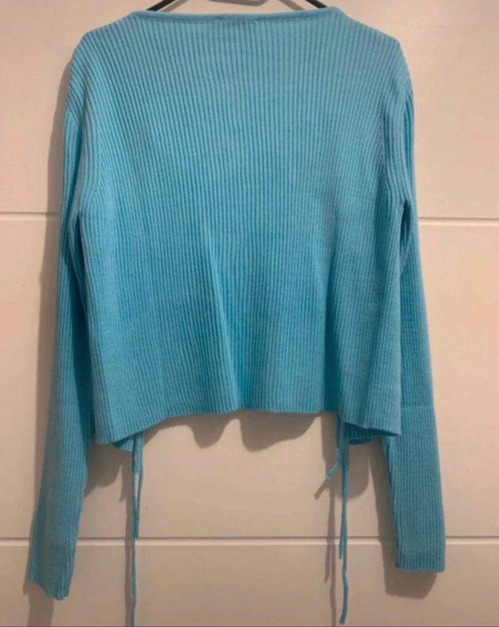 Gilet bleu boohoo à nouer - photo numéro 3