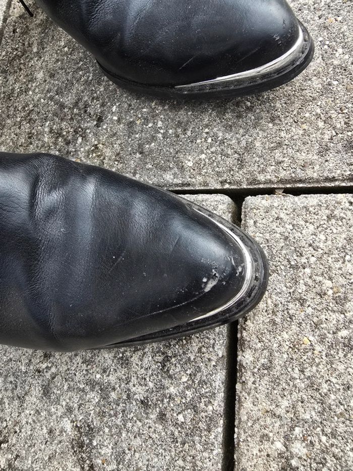 Bottines style Santiag bouts pointus 39 noires gemo - photo numéro 2