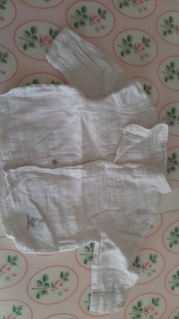 Chemise lin blanc bebe garcon