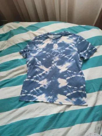 T-shirt blanc- bleu L
