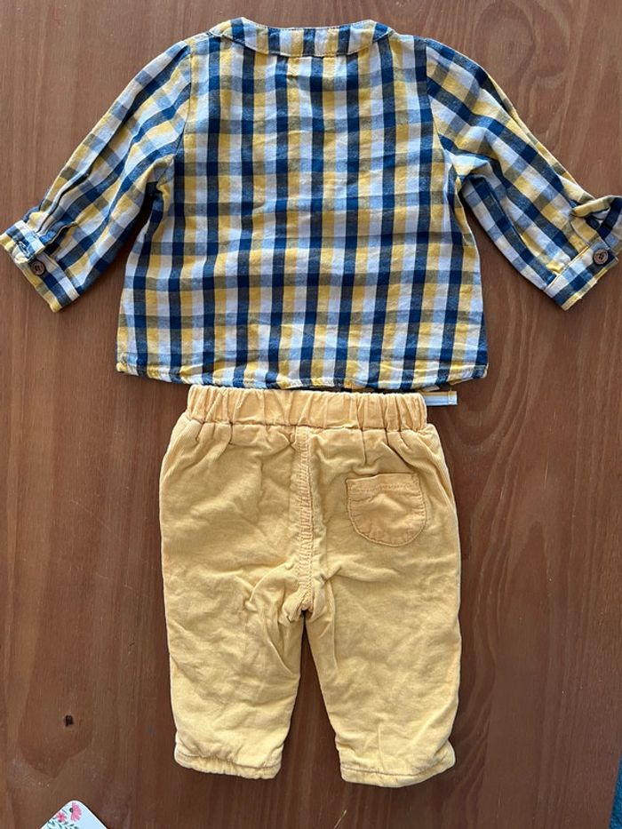 Ensemble pantalon en velours + chemise - photo numéro 2