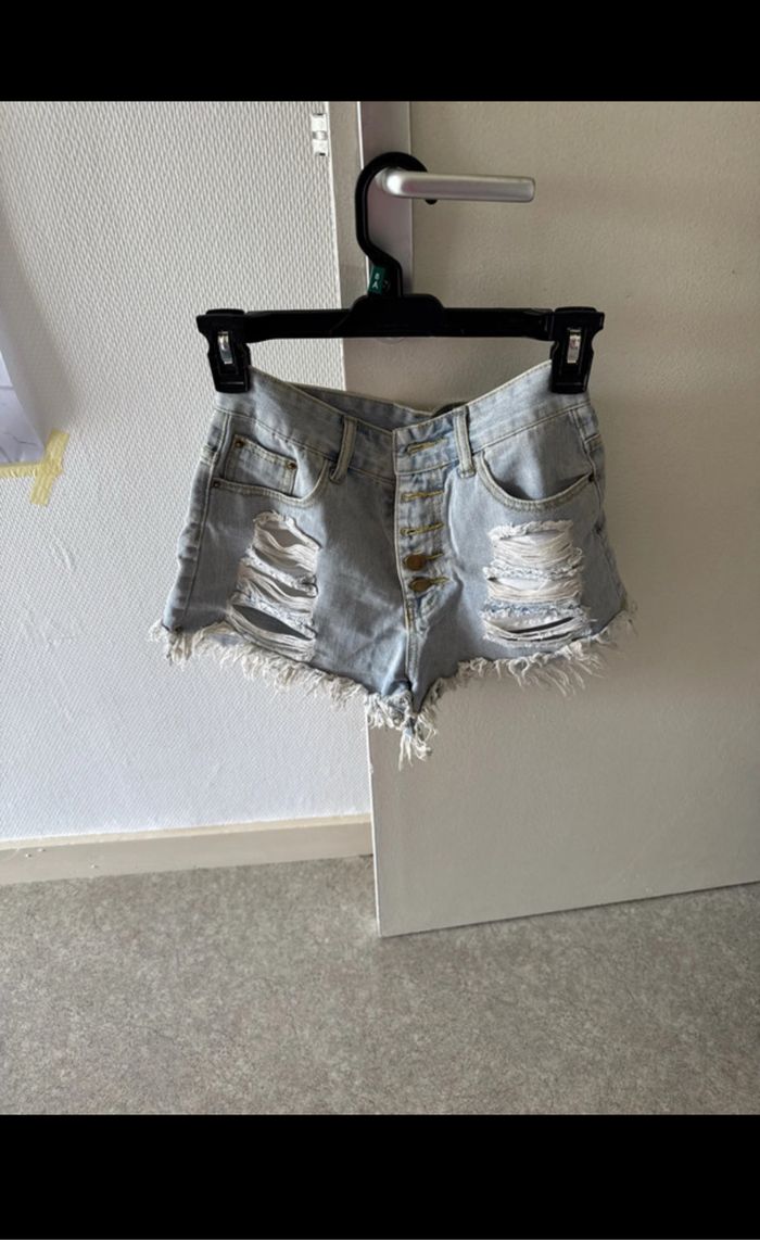 Short bleu femme