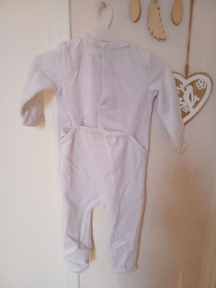 Pyjama bébé fille, blanc, motif,  velour, hiver  blanc 12 mois  boîte à malices - photo numéro 2
