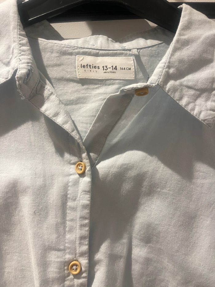 Chemise crop top lefties bleu ciel 13 14 ans tbe - photo numéro 2