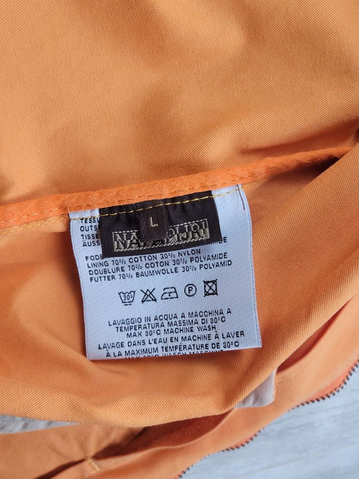 Veste Napapijri orange – Full zip – Taille L – Logo brodé - photo numéro 8