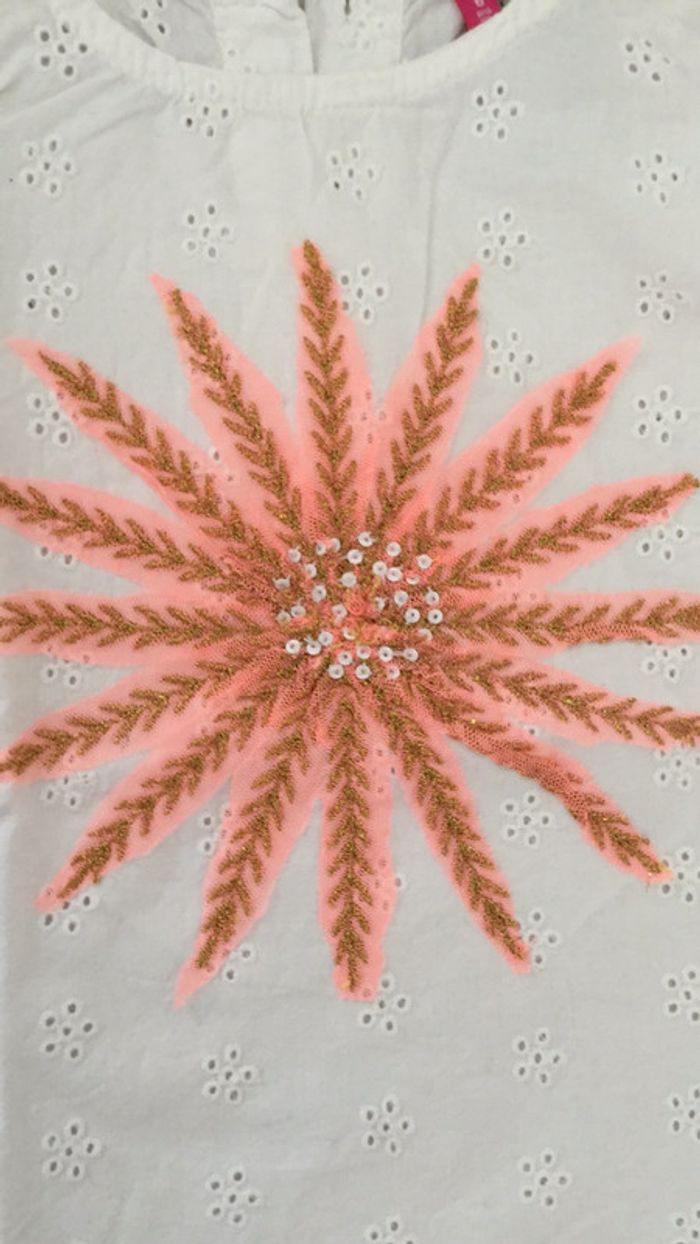 Débardeur blanc broderies 6 ans Orchestra - photo numéro 2