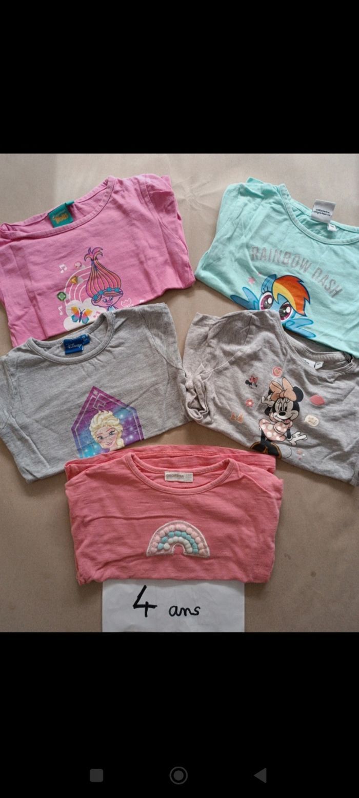 Lot 5 T-shirts (ML) 4 ans