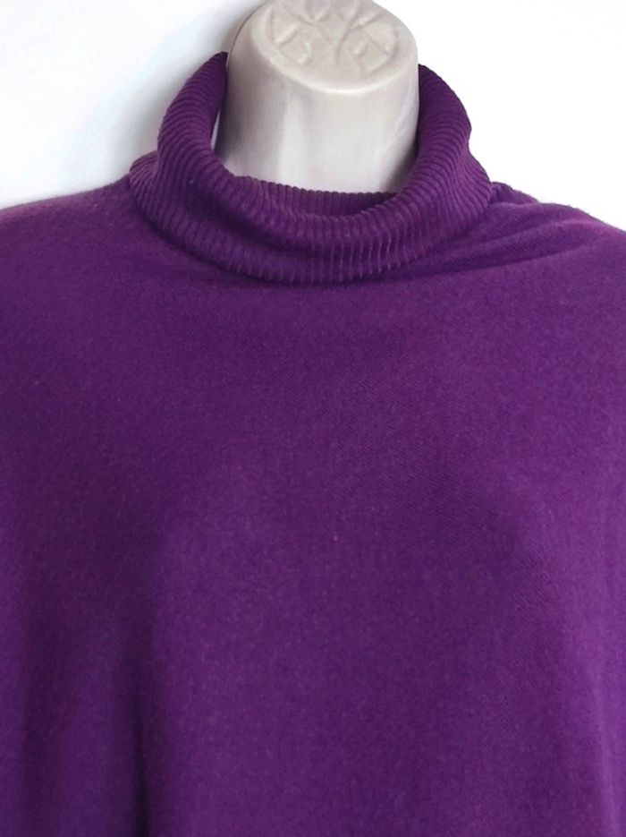 Poncho violet col roulé vintage - 36/S à 44/XXL - photo numéro 7