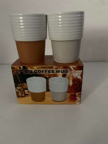 Mug  à café thé  marron gris blanc neuf