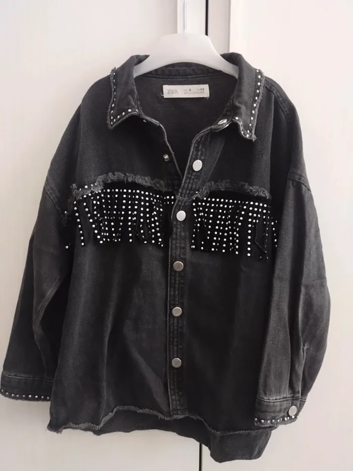 T6 sobrecamisa vaquera negra de Zara niña - photo numéro 3