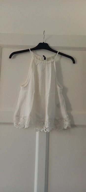 Top sans manches blanc avec dentelles H&M 36