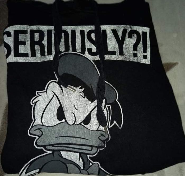 Sweat à capuche disney donald seriously fb Sister taille S - photo numéro 4