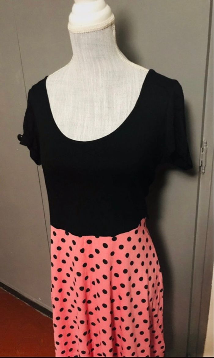 🖤💗 Robe Body Flirt noire et rose à pois – Taille 38/40 (S) - photo numéro 2