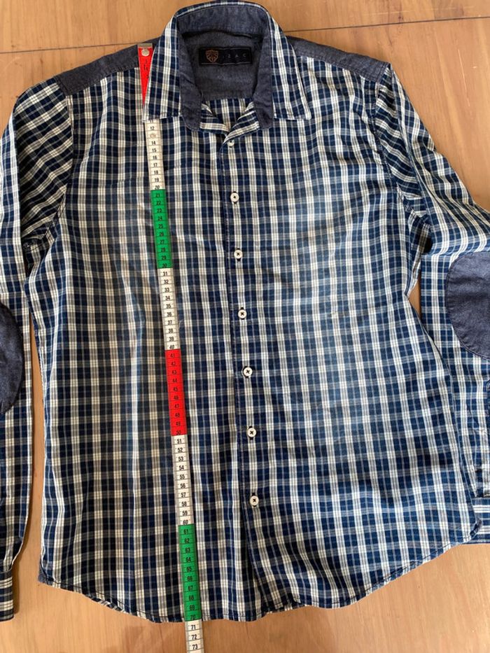 Chemise IZAC marine et blanche à carreaux taille M - photo numéro 12