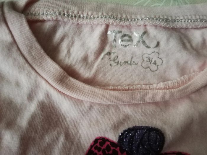 Tee shirt rose manches longues Tex 3/4 ans neuf - photo numéro 3