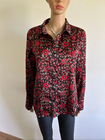 Chemise imprimée à manches longues Cerise Blue taille S jamais portée