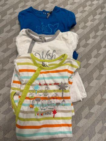 Lot des pyjamas en coton bébé garçon 3 mois