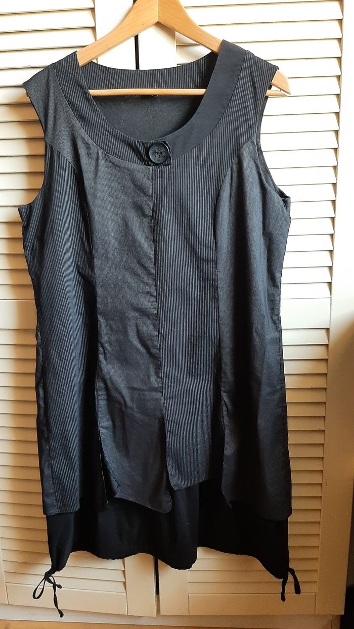 Tunique noire double matière - photo numéro 5