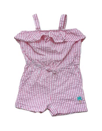 Combishort à rayures rose et blanc. C&A. Coton. Taille 12 mois. 80 cm.
