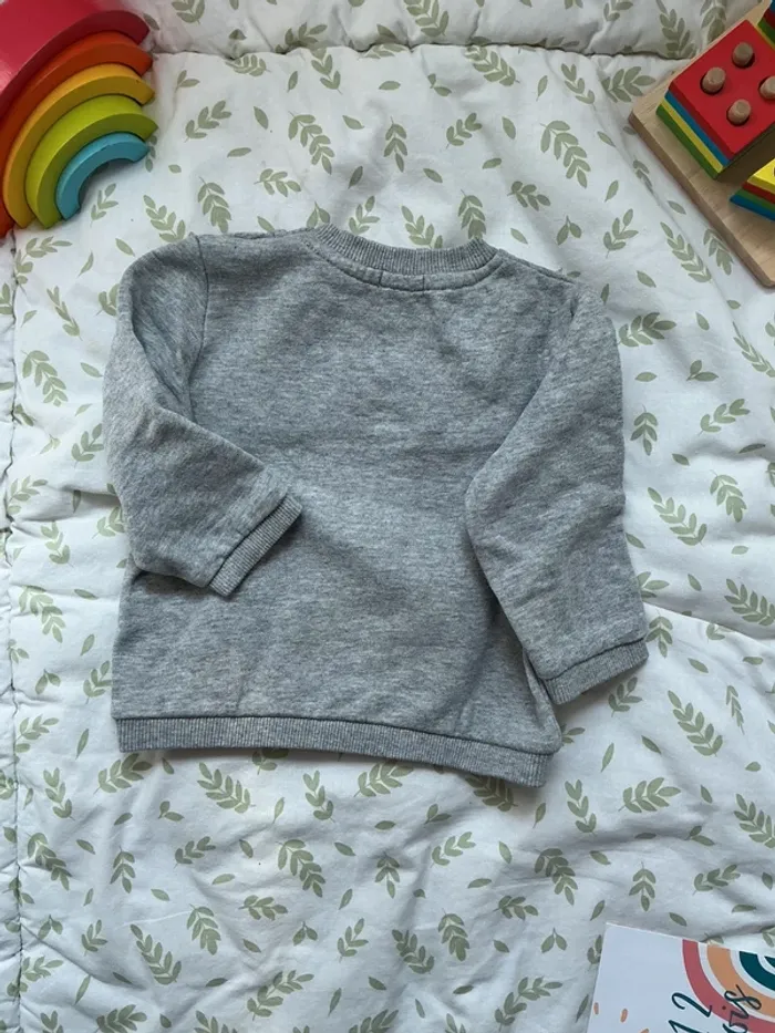 sweat col rond gris inscription devant 12 mois bout'chou - photo numéro 5