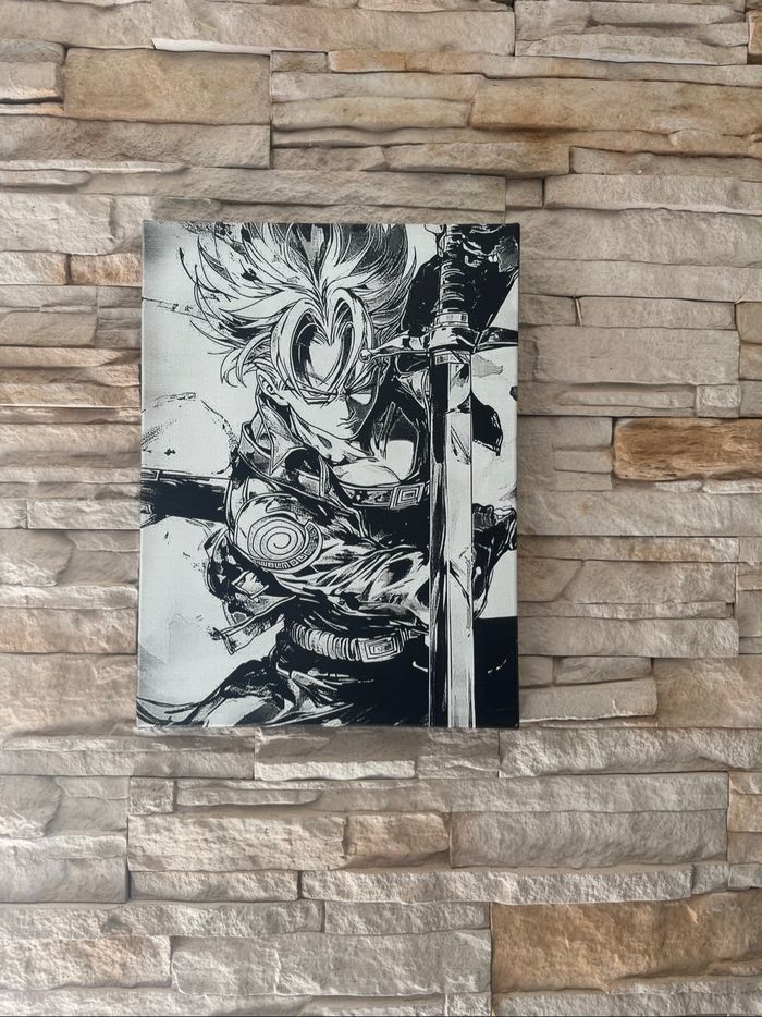 Tableau Trunks futur épée Dragon Ball en toile 30x40cm - photo numéro 2