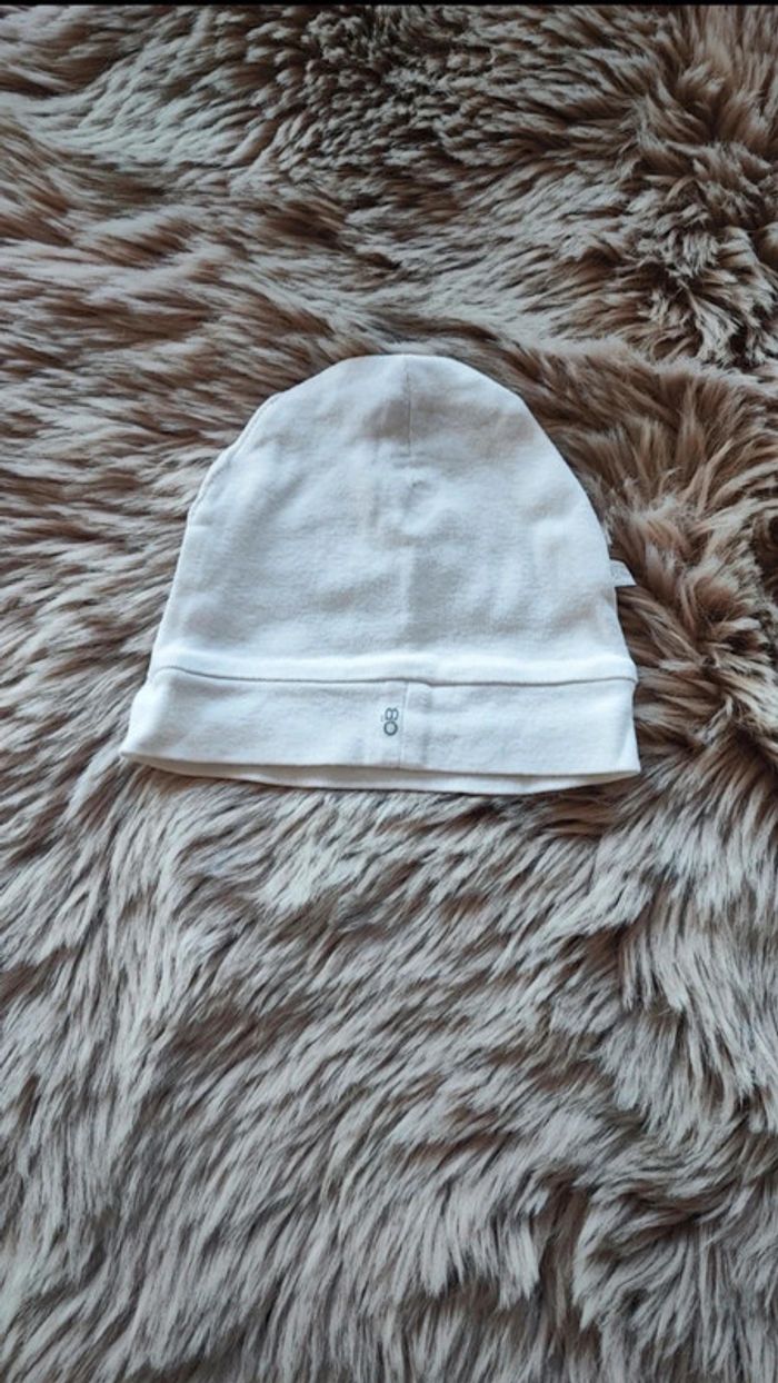 Bonnet fin blanc obaibi 6/12 mois