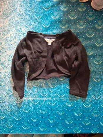 Boléro 18 mois noir pailleté 81 cm