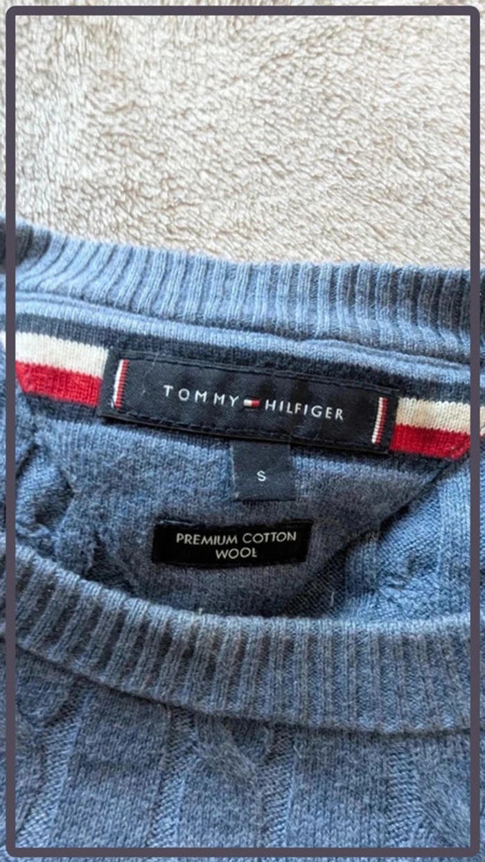 Pull Tommy Hilfiger taille S homme bleu - photo numéro 3