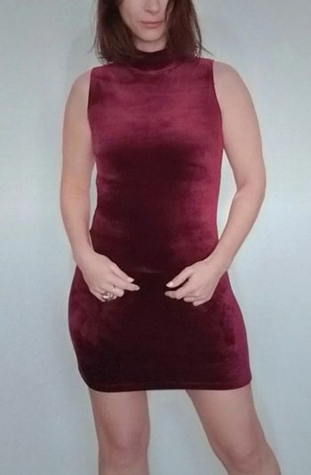 Mini robe velours sexychic bordeaux TU