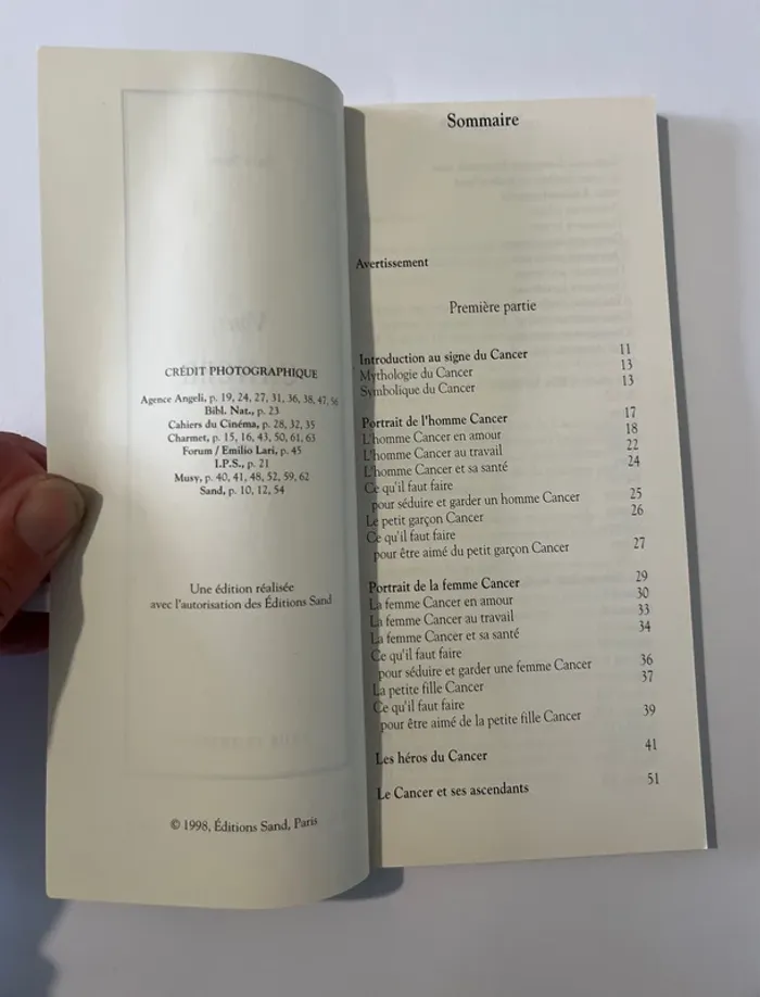 Livre Vous Cancer - club Trismégiste - zodiaque intime - photo numéro 5