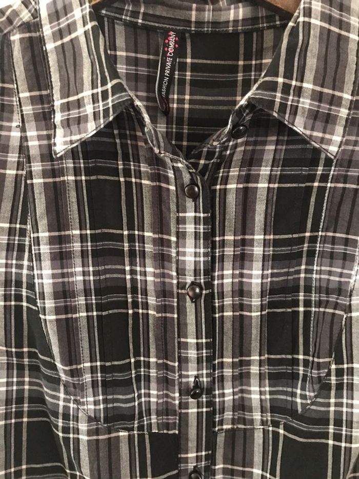 Tunique chemise à carreaux - photo numéro 2