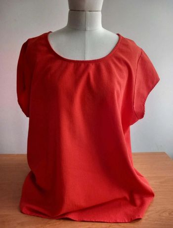 Blouse rouge Zeeman femme T46 manches courtes