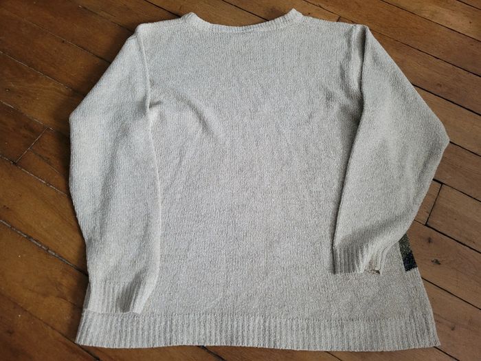 Pull vintage avec broderies - Beige - photo numéro 2