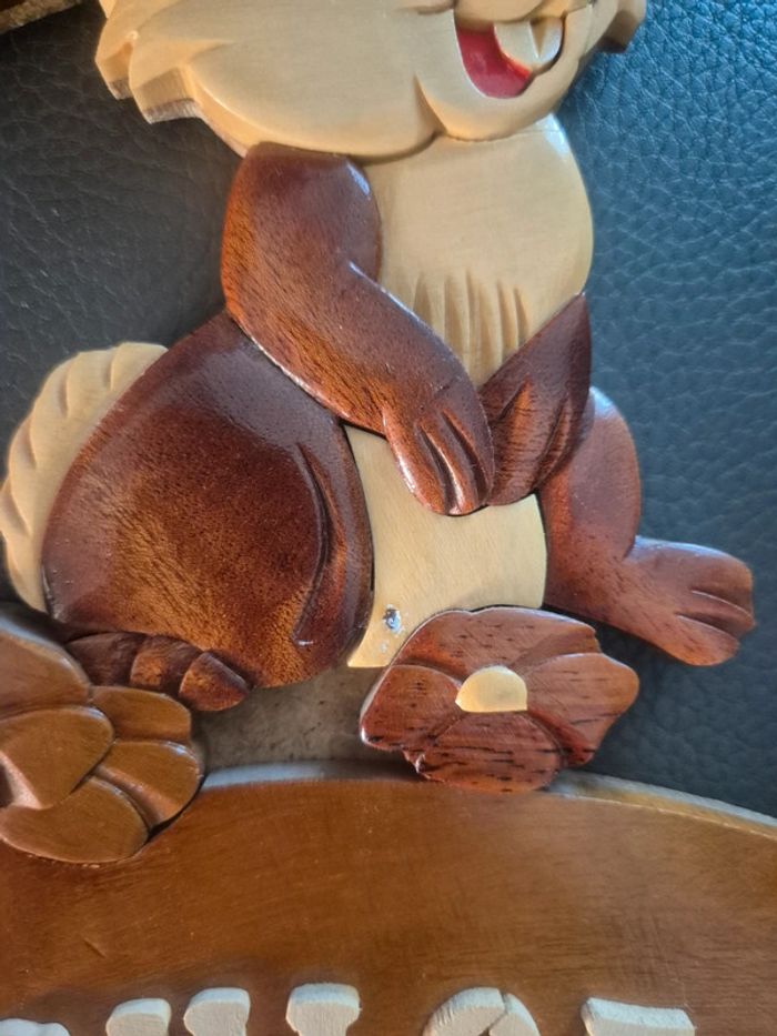 Plaque de porte en bois motif lapin au prénom de Chloé - photo numéro 4