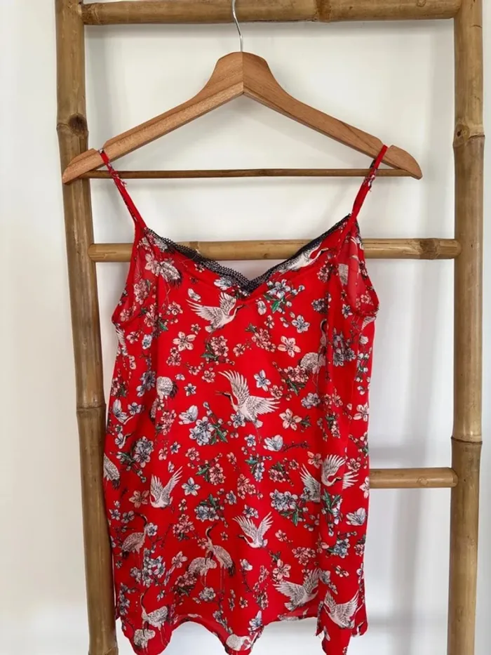 Débardeur rouge à motifs Promod taille S - photo numéro 6