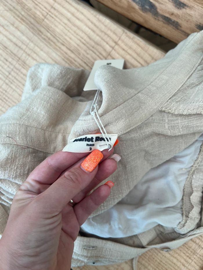 Combinaison short Combishort été lin neuf étiqueté saharienne - photo numéro 8