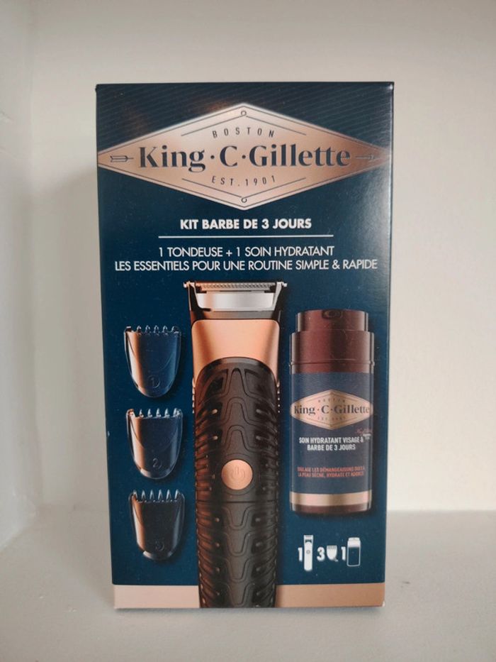 Kit Barbe de 3 jours King C Gillette tondeuse + soin hydratant
