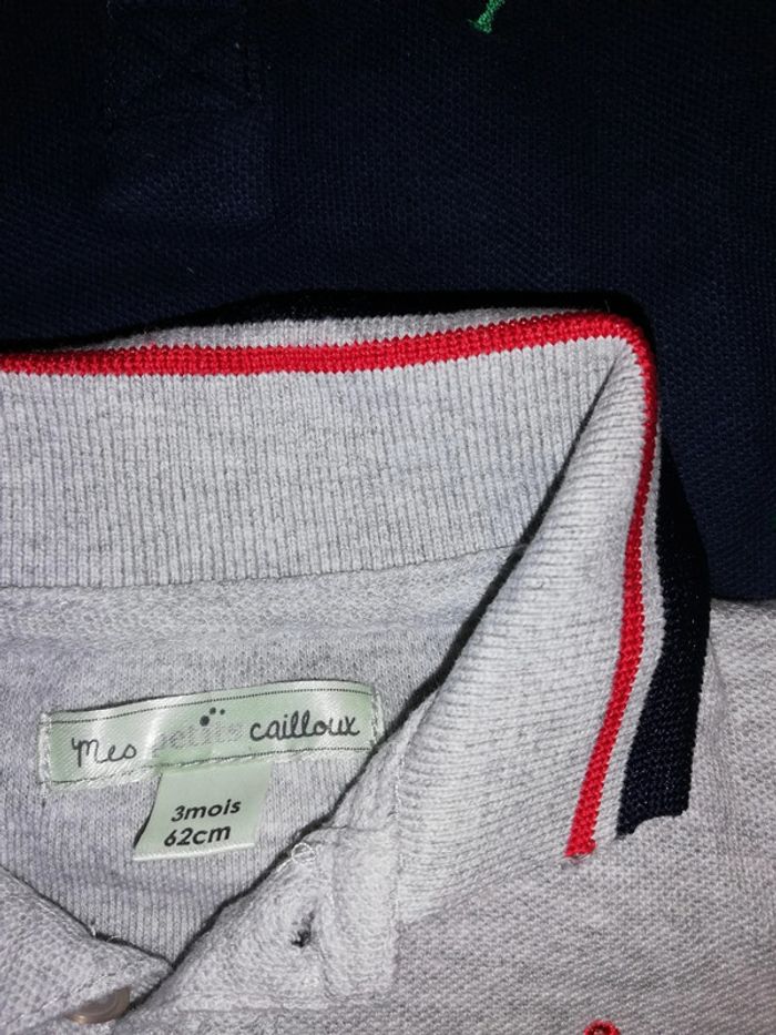 Gilet à zip + 2 polos taille 3 mois - photo numéro 3