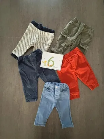 Pantalons garçon lot 6 mois