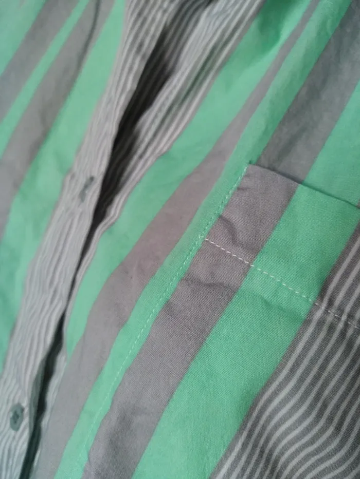 Chemisier chemise top tunique printemps automne gris vert menthe vintage retro 80 mixte - photo numéro 2